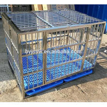 Cage pliable de chien d&#39;acier inoxydable de marque de BAIYI, caisse de chien, cage d&#39;animal familier avec le plancher en plastique